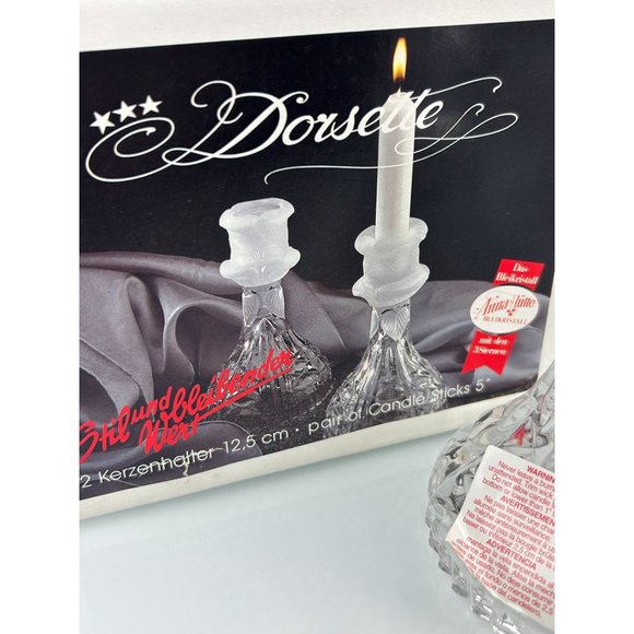 Vintage Anna Hutte Bleikristall Dorsette Crystal Pair of Candlesticks, Germany - Picture 4 of 15